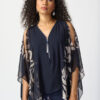 Blusa Festa Azul Marinho e Beje