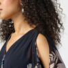 Blusa Festa Azul Marinho e Beje
