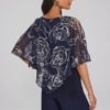 Blusa Festa Azul Marinho e Prata
