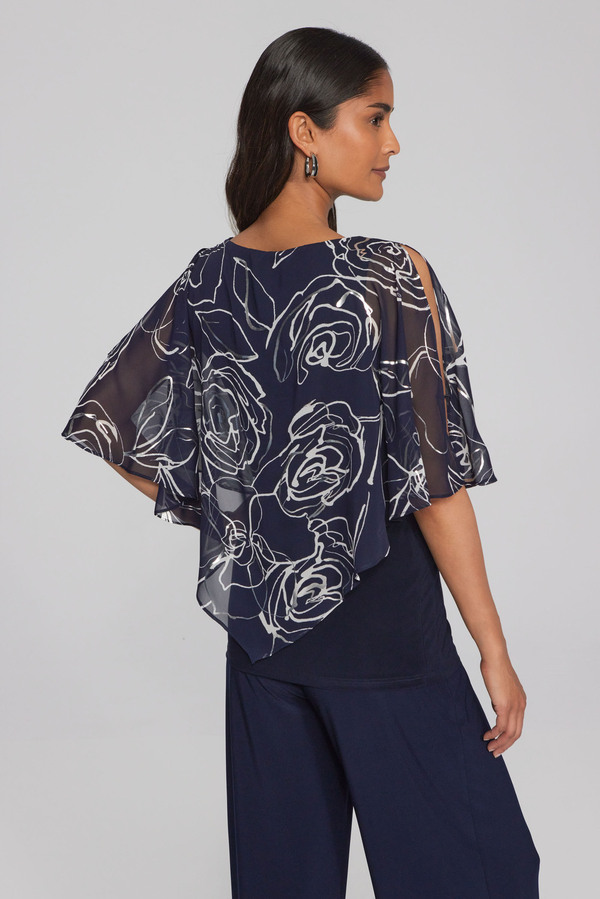 Blusa Festa Azul Marinho e Prata