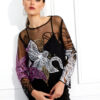 Blusa Preta Rosa e Dourado