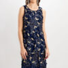 Vestido Azul Marinho e Dourado